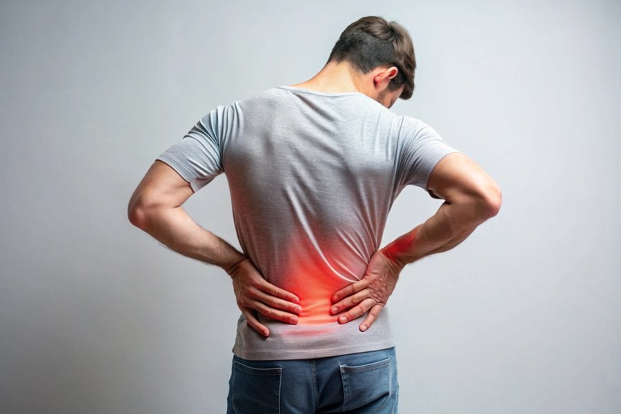 Man with low back pain, evaluated by Dr. Brian Donovan at Nuro Chiropractic in Brooklyn